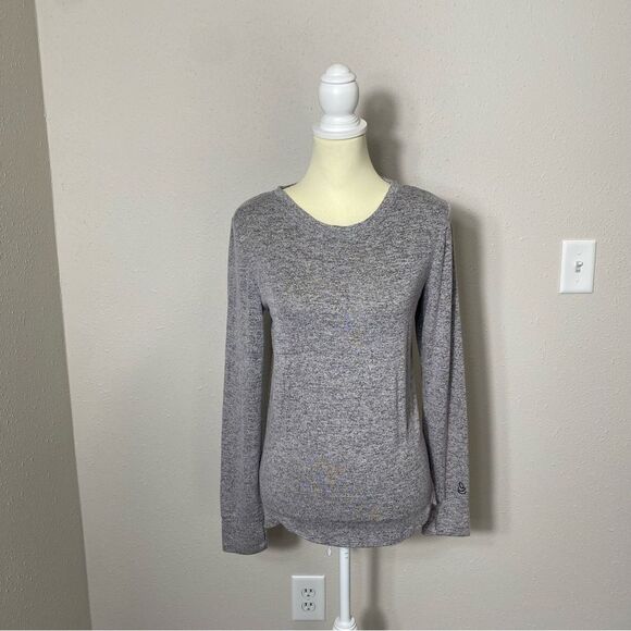 Cuddl Duds Soft Knit Gray Heathered Classic Long Sleeve Crewneck Sweater Women M - Picture 15 of 16